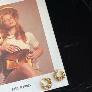 CRYSTAL HAZE Chain Reaction Croissant Hoop Earrings